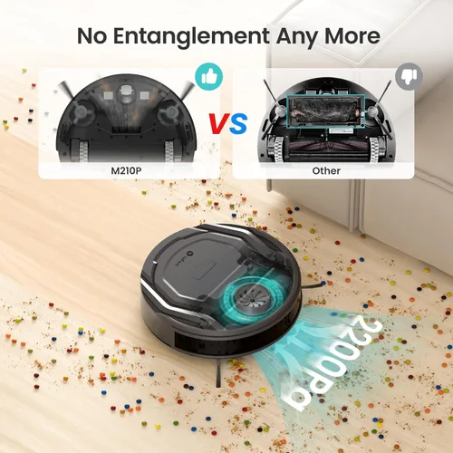 Miniatura 6 de Lefant Robot aspirador M210 Pro, delgado, silencioso, succión de 2200 Pa, aspiradoras robóticas de carga automática de 120 minutos, Freemove 3.0