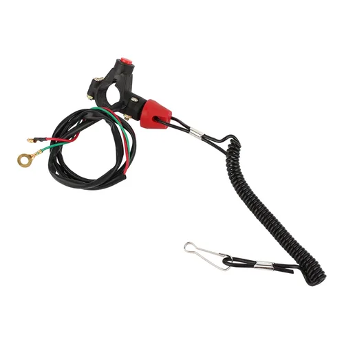Miniatura 7 de 2 piezas de cable de amarre para moto de nieve, 12 V, 2 cables ATV interruptor de matanza para motor de motor interruptor de muerte para manillar