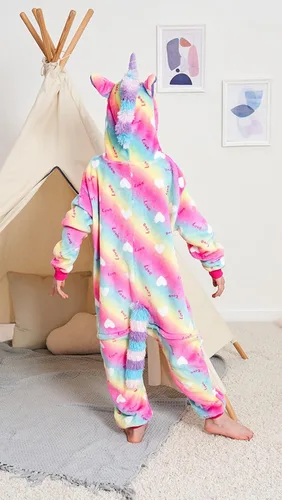 Miniatura 18 de Pijama de unicornio unisex para niños, enteritos para disfraz, Halloween