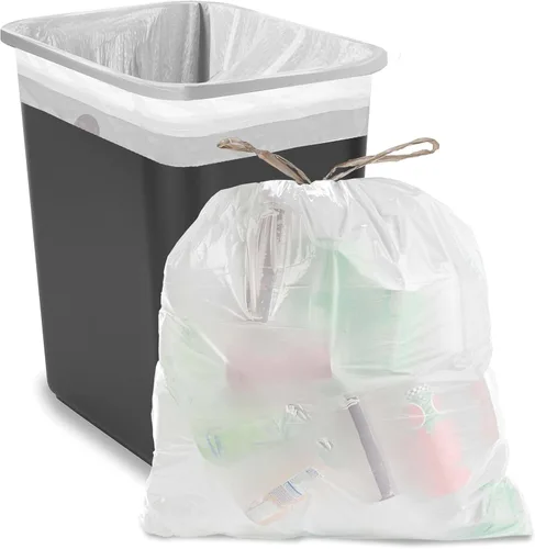 Miniatura 4 de Aluf Plastics - Bolsas de basura perfumadas con cordón blanco de 8 galones, 0.7 milésimas de pulgada de pulgada de pulgada de diámetro, 22 x 22