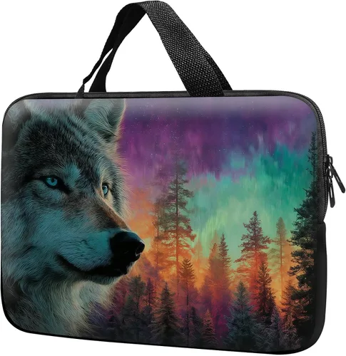 Miniatura 25 de Funda para laptop con asa de 10 pulgadas, impermeable, diseño de lentes de sol de alpaca, funda para computadora compatible con MacBook Air, Pro
