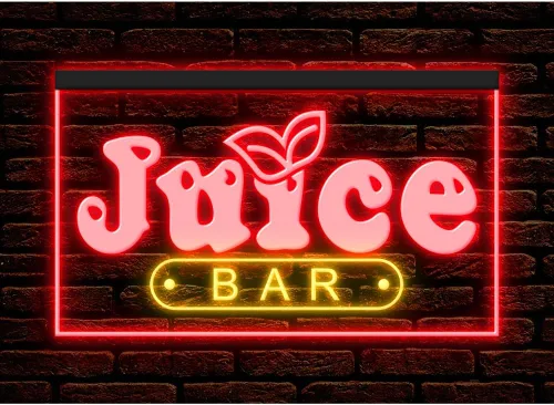 Miniatura 8 de 110034 OPEN Juice Bar Cafe Apple Orange Fruit Shop Display LED Letrero de neón con luz LED (12 x 8 pulgadas, morado)