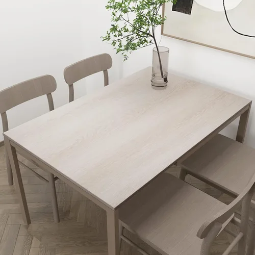 Miniatura 5 de TOTIO Papel tapiz de madera de roble extra ancho, color beige y blanco, vinilo de grano de madera de roble, papel de contacto de roble, despegar