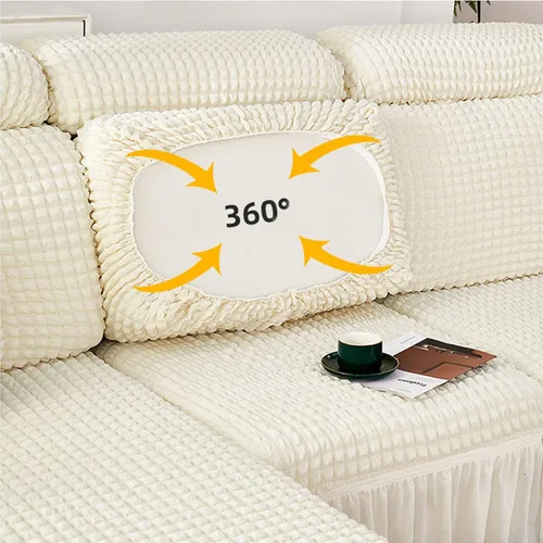 Miniatura 3 de Fundas elásticas para cojín en forma de L, funda de sofá modular de 1/2/3/4 asientos, con falda, sillón, sofá biplaza, protector de muebles