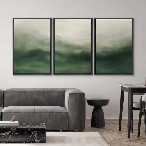 Miniatura 429 de SIGNWIN Lienzo enmarcado para pared, arte con pinceladas de flujo neutro en tonos beige abstractos, ilustraciones, arte moderno, decorativo