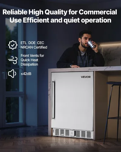 Miniatura 6 de VEVOR Refrigerador de bebidas para exteriores de 24 pulgadas, refrigerador de bebidas integrado de 150 cuartos de galón, enfriador de eficiencia