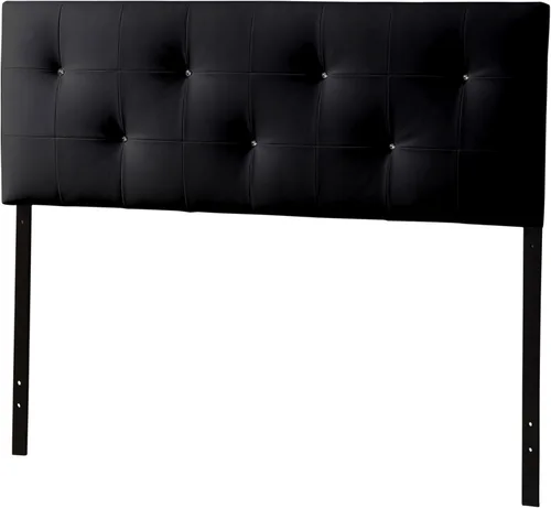 Miniatura 10 de Baxton Studio Dalini cabecera para interiores con botones de cristal de imitación, Vinilo, Blanco