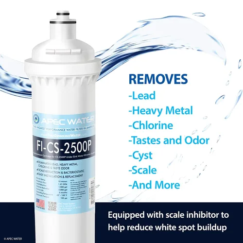 Miniatura 2 de Sistema de filtración de agua bajo fregadero APEC de extraordinaria capacidad Plus inhibidor de escala - Filtro de calidad premium fabricado en EE.