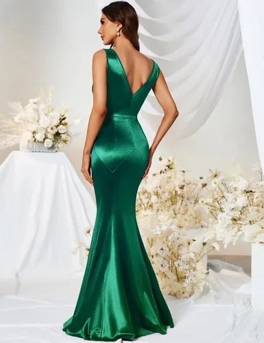Miniatura 4 de MUXXN Vestido de noche formal sin mangas de sirena elegante de los años 30 para mujer