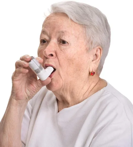 Adhesivo de pared de 12 pulgadas con inhalador de asma, de tela extraíble, vinilo para despegar y pegar, para mujer mayor, 12 pulgadas de alto x 10