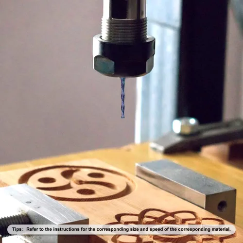 Miniatura 6 de Broca de compresión en espiral de compresión con corte de 3 flautas para CNC, diámetro de corte de 1/8 pulgadas, longitud de corte de 1 pulgada