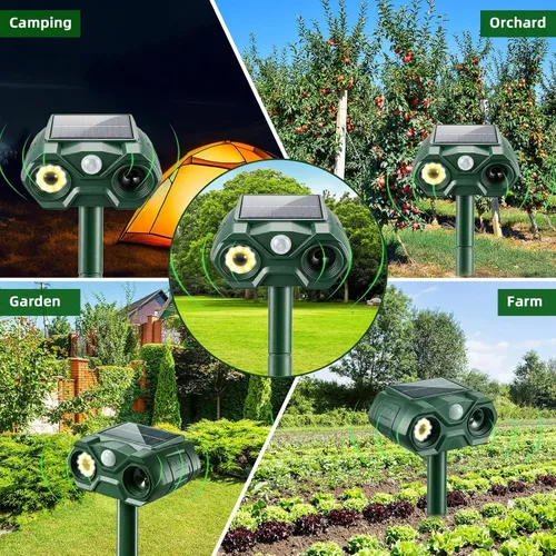 Miniatura 9 de Repelente solar de animales 2026, suplemento para exteriores, repelente de gatos recargable por USB, ardilla, conejo, zorro, dispositivos repelentes