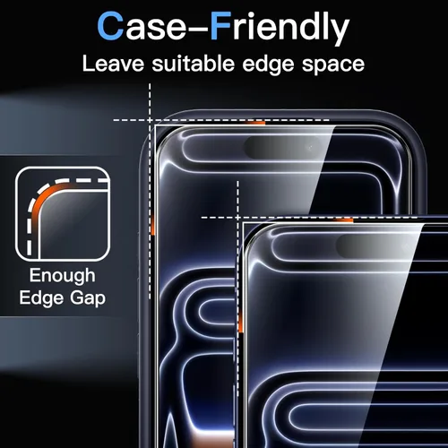 Miniatura 7 de JETech Protector de Pantalla para iPhone 17 Pro de 6.3 Pulgadas, Película de Vidrio Templado con Herramienta de Fácil Instalación, Dureza 9H