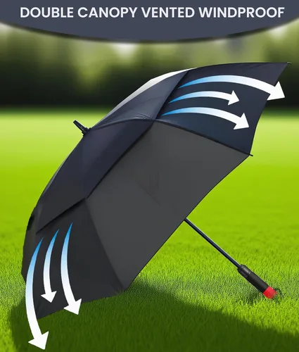 Miniatura 3 de SIEPASA Paraguas de golf grande de 62/68/72 pulgadas, paraguas de golf de apertura automática, extra grande, doble toldo ventilado, resistente al