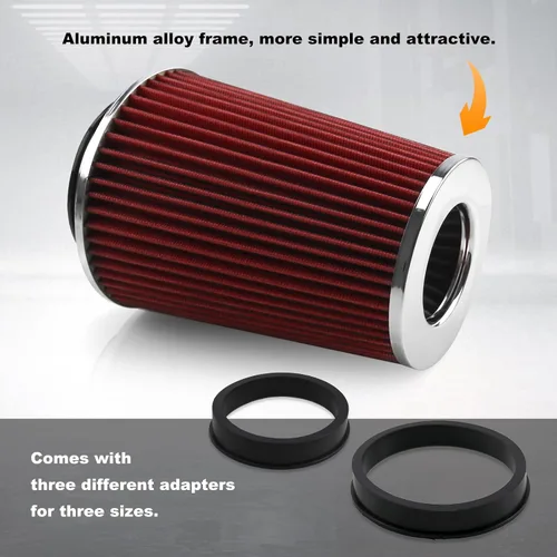 Miniatura 3 de RYANSTAR RACING Filtro de aire universal de cono de sujeción compatible con tres tamaños diferentes de 3 pulgadas, 3.5 pulgadas, 4 pulgadas, cono