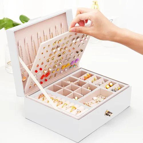 Miniatura 7 de Joyero para aretes para niñas, collares, anillos, caja organizadora de aretes para niñas, caja organizadora de aretes, caja organizadora de joyas