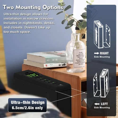 Miniatura 4 de Caja fuerte biométrica deslizante para pistolas para hogar, mesita de noche, guardarropa, junto a la cama, camión, caja fuerte Artemis con puerta