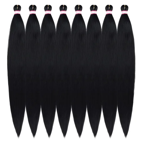 Miniatura 73 de Extensiones de cabello para trenzar preestiradas, color negro, 12 pulgadas, 8 paquetes de cabello natural para trenzar, fácil trenza, ajuste de agua