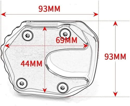 Miniatura 4 de SCUUBE Para Honda NC750X NC 750X NC750 X 2021 2022 2023 Motocicletas Kickstand Soporte lateral Soporte Ampliador Placa Extensión de placa de soporte