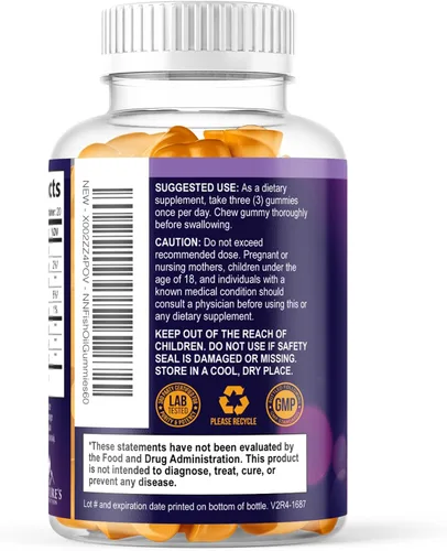 Miniatura 8 de Gomitas de aceite de pescado Omega 3 – 3 veces más fuerza para la salud del corazón, suplemento de goma de aceite de pescado Omega 3 de alta