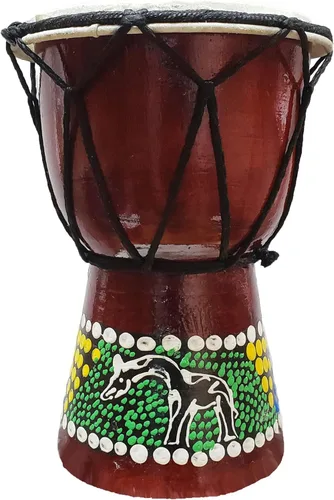 Miniatura 17 de Djembe decorativo de novedad de 6" de alto x 4" de ancho en la parte superior (Abstracto, 15.2 cm)