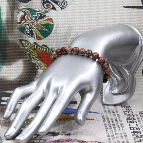 Miniatura 32 de Amandastone Pulsera elástica de cuentas redondas de 0.315 in con piedras preciosas naturales de 7 pulgadas