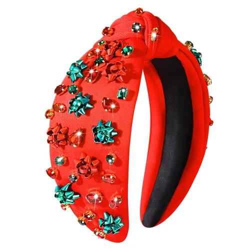 Miniatura 8 de mokkia Diadema de Navidad para Mujeres Accesorios de Navidad Lazo de Navidad Reno Copo de Nieve Diadema Rojo Verde Joyería con Perlas y Pedrería