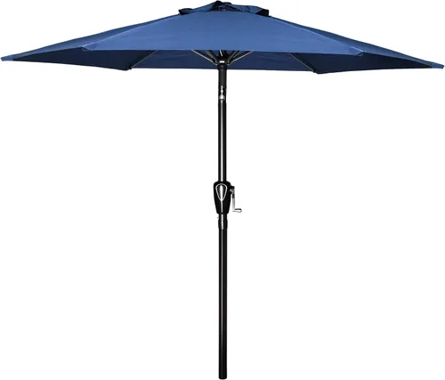 Simple Deluxe sombrilla de patio de 7.5 pies, sombrilla de mesa para exteriores, sombrilla de jardín con botón de inclinación/manivela, 6 varillas