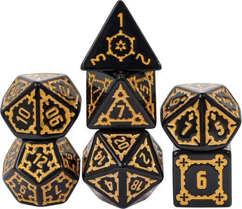 Miniatura 10 de Cusdie - Juego de 7 dados DND gigantes de 25 mm que brillan en la oscuridad, juego de dados poliédricos luminosos, dados D&D con bolsa de dados