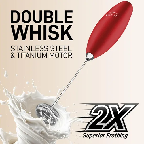 Miniatura 240 de Zulay Milk Boss Espumador de leche potente manual, hace espuma para latte, batidor para mezclar bebidas, café, miniespumador para capuchino, frappé