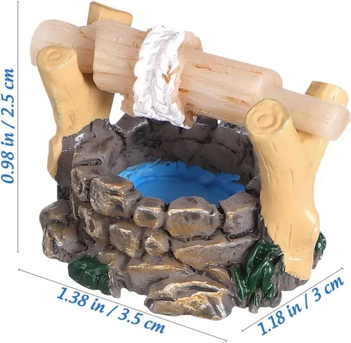 Miniatura 7 de BESPORTBLE Juego de 24 figuras de pozo de agua en miniatura: accesorios de jardín de hadas para decoración de micro paisajes, kit de adornos de pozo