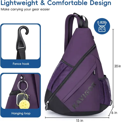 Miniatura 5 de KAVIGOR Bolsa de pickleball 2025, mochila ultraligera convertible con tela suave al tacto y bolsillo húmedo/seco, se adapta a 4 paletas +