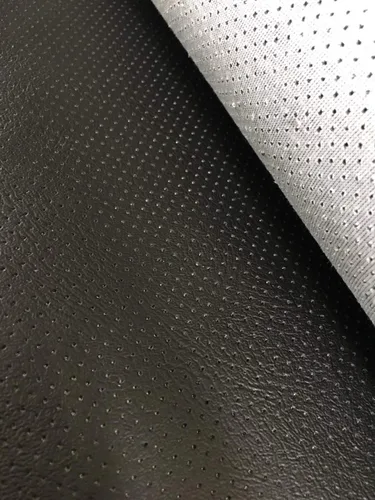 Miniatura 2 de LUVFABRICS Agujeros totalmente perforados de grado marino tapicería hospitalidad automotriz imitación cuero vinilo tela (negro negro negro)