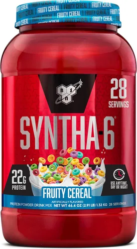 Miniatura 11 de BSN SYNTHA-6 Proteína de suero de leche en polvo con caseína micelar, aislado de proteína de leche, sabor a masa para pastel de chocolate, 48