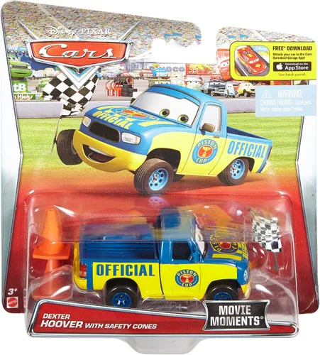 Miniatura 4 de Disney Car Toys Movie Moments Dexter Hoover con conos de seguridad