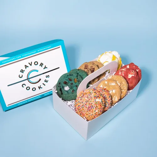 The Cravory: Galletas recién horneadas – La mezcla más vendida – 18 galletas, 2.0 onzas cada una – Sabores surtidos – Horneadas frescas – Postre