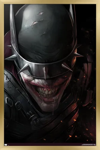 Miniatura 14 de Trends International DC Comics The Batman Who Laughs - Póster de pared de cara, 14.725 x 22.375 pulgadas, versión enmarcada de madera de granero