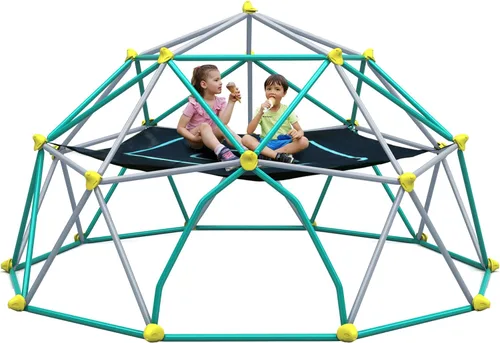 Miniatura 8 de Merax - Cúpula de escalada de 13 pies con hamaca, centro de juegos geométrico para exteriores para niños de 3 a 10 años, soporta 1000 libras