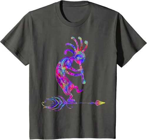 Miniatura 47 de Native American Kokopelli With Feather 2 - Camiseta Fan Fun, Negro, S