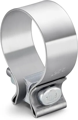 Miniatura 10 de Abrazadera de escape de banda estrecha – abrazadera de tubo repetible y fiable, fácil de desmontar e instalar, ideal para tubo de escape, punta