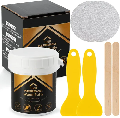 Miniatura 8 de Deuvuo Relleno de madera, relleno de masilla de madera blanco, nuestro relleno de grano de madera ofrece una solución rápida y duradera para 9.87oz