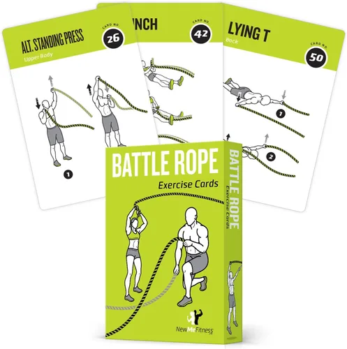 Miniatura 18 de NewMe Fitness Tarjetas de entrenamiento de peso corporal, baraja de instrucciones de fitness para mujeres y hombres, guía de fitness