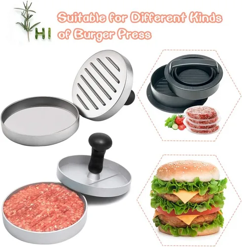 Miniatura 4 de Hojas de papel para hamburguesas redondas de 4/4.5 pulgadas para prensa de hamburguesas, 200 piezas de 4.5 pulgadas de papel pergamino redondo/hoja