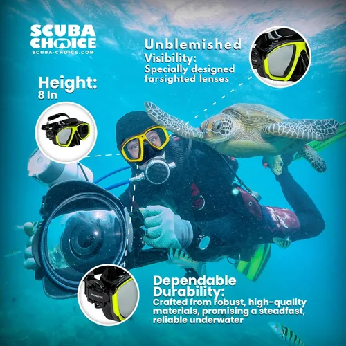 Miniatura 8 de Palantic M36 - Lentes de lector de máscara de snorkel de silicona para esnórquel y buceo, gafas antivaho con diseño de visión amplia para claridad