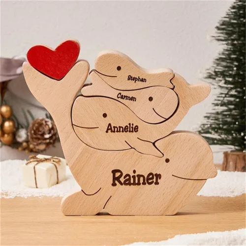 Miniatura 16 de Pies de bebé de madera personalizados con nombres de familia, We are One, rompecabezas de nombres de miembros de la familia personalizados, regalos