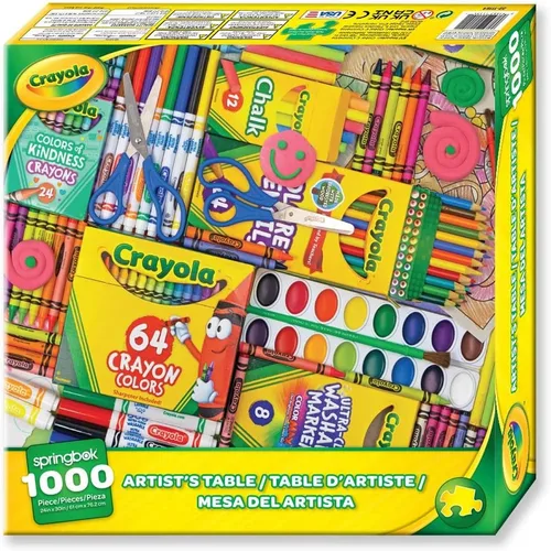 Miniatura 2 de Springbok 's Rompecabezas de 1000 piezas Crayola Artist's Table - Hecho en Estados Unidos