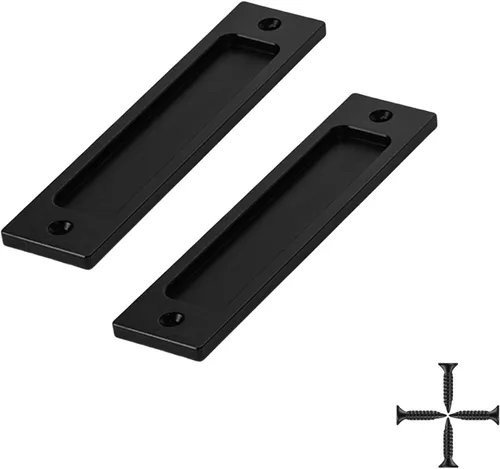 Miniatura 9 de Paquete de 2 manijas de puerta de granero, tirador de puerta empotrado de 6 pulgadas, manijas de puerta empotradas, tirador de dedo para puerta