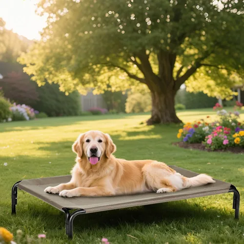 Miniatura 5 de Cama Elevada para Perros para Exteriores, Catre Elevado XL para Perros con Malla Lavable, Cuna Refrescante para Mascotas a Prueba de Mordidas