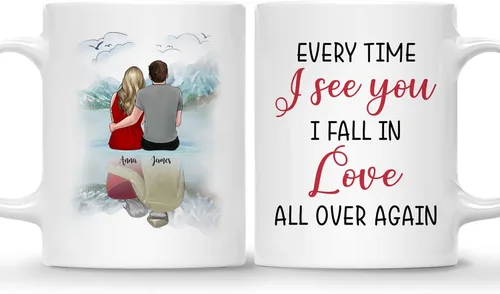 Gossby Taza para parejas, regalo personalizado para pareja, marido, esposa, novio, novia con diseño, nombre, San Valentín, boda, aniversario, regalo
