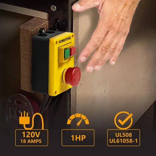 Miniatura 2 de POWERTEC Interruptor Magnético de 120V, 18A para Mesa de Router, Montaje Fácil en Mesa de Trabajo y Soporte de Herramientas, Interruptor